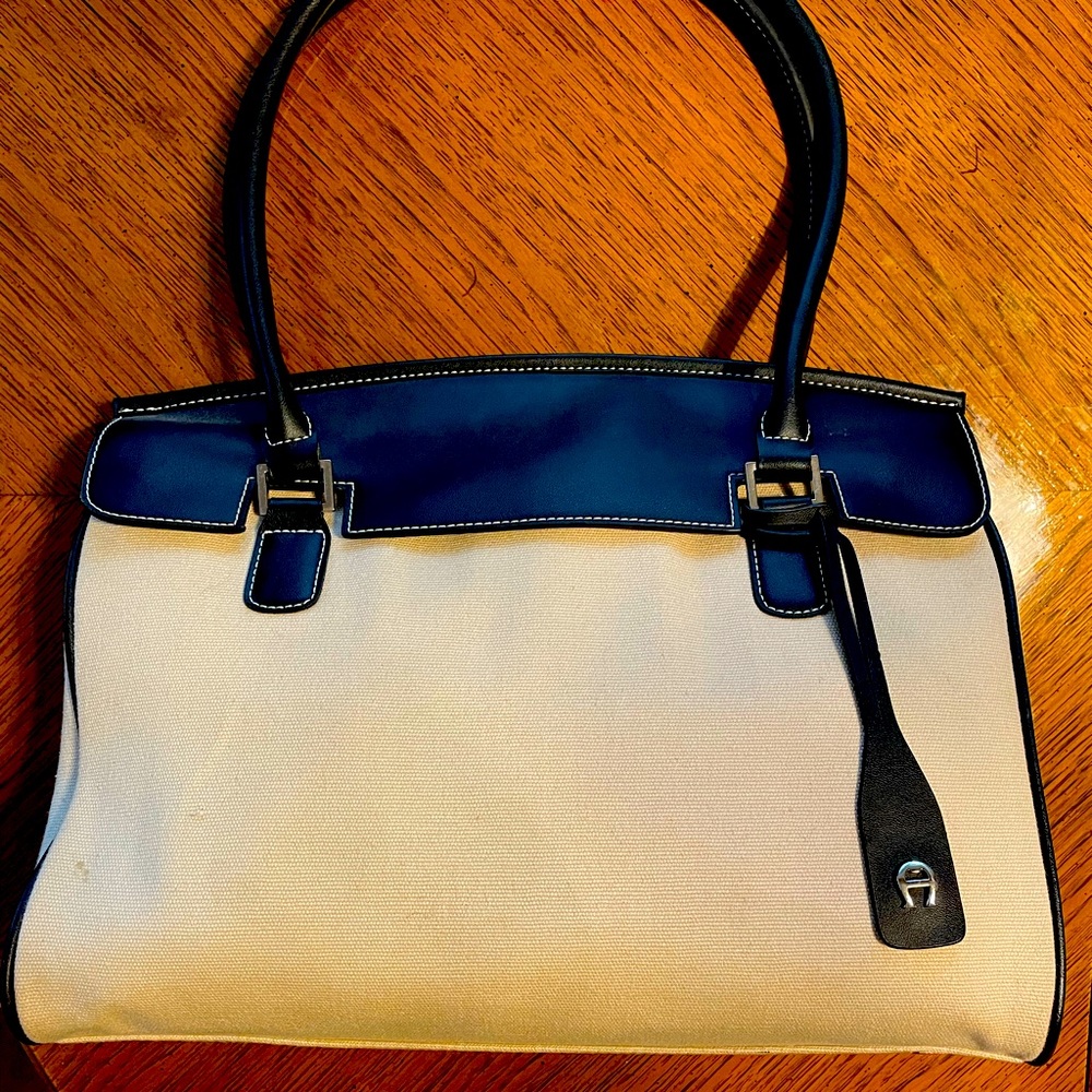 Etienne Aigner Canvas Bag with leather accents—NEW! Never used!!!